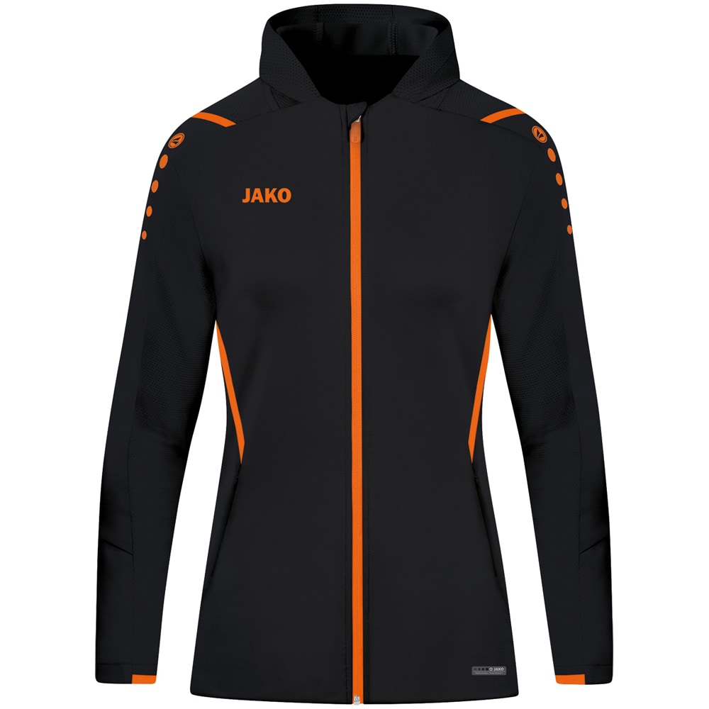 Jako Damen Trainingsjacke m. Kapuze Challenge schwarz-orange