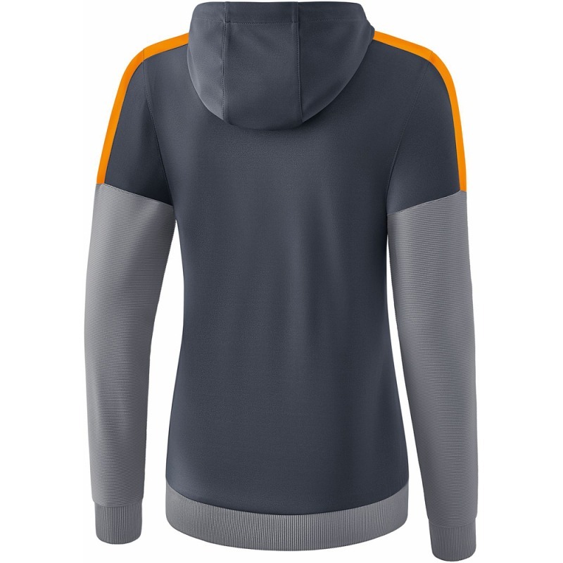 Erima Damen Trainingsjacke mit Kapuze Squad grau-orange