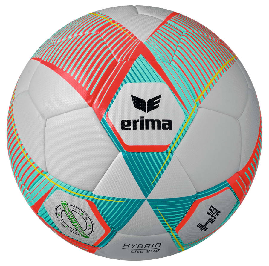 Erima Ballpaket 10x HYBRID LITE 290 fiery-coral petrol inkl. Ballsack | Größe 4