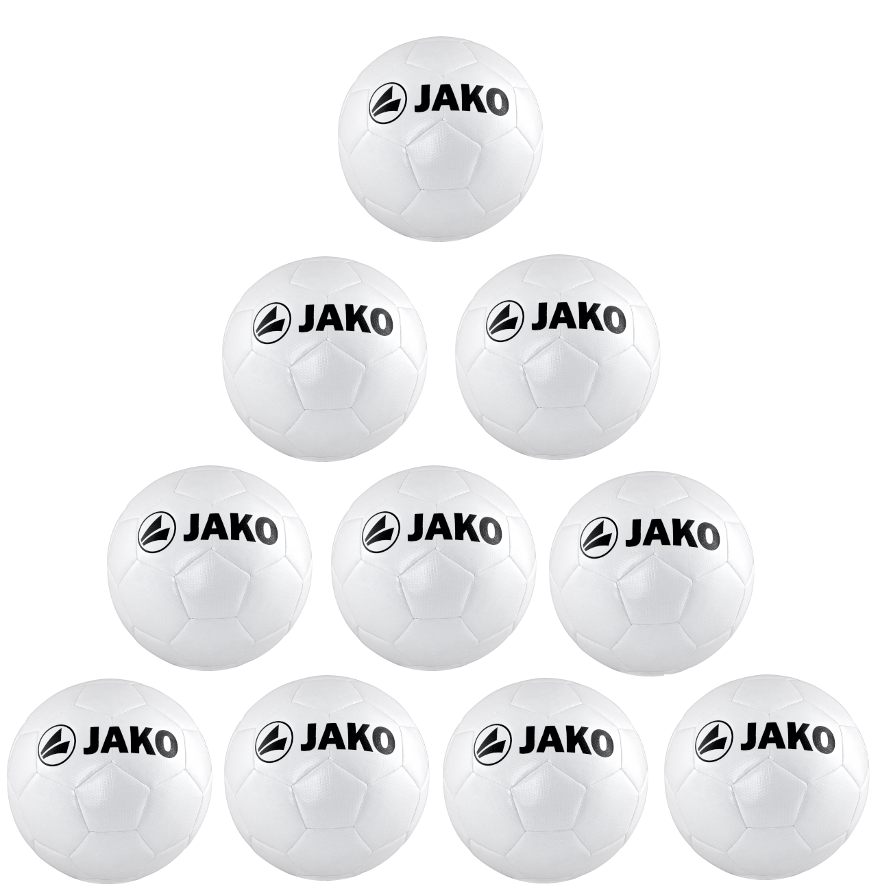 Jako 10x Ballpaket Trainingsball Classic weiß inkl. Ballsack | Größe 4