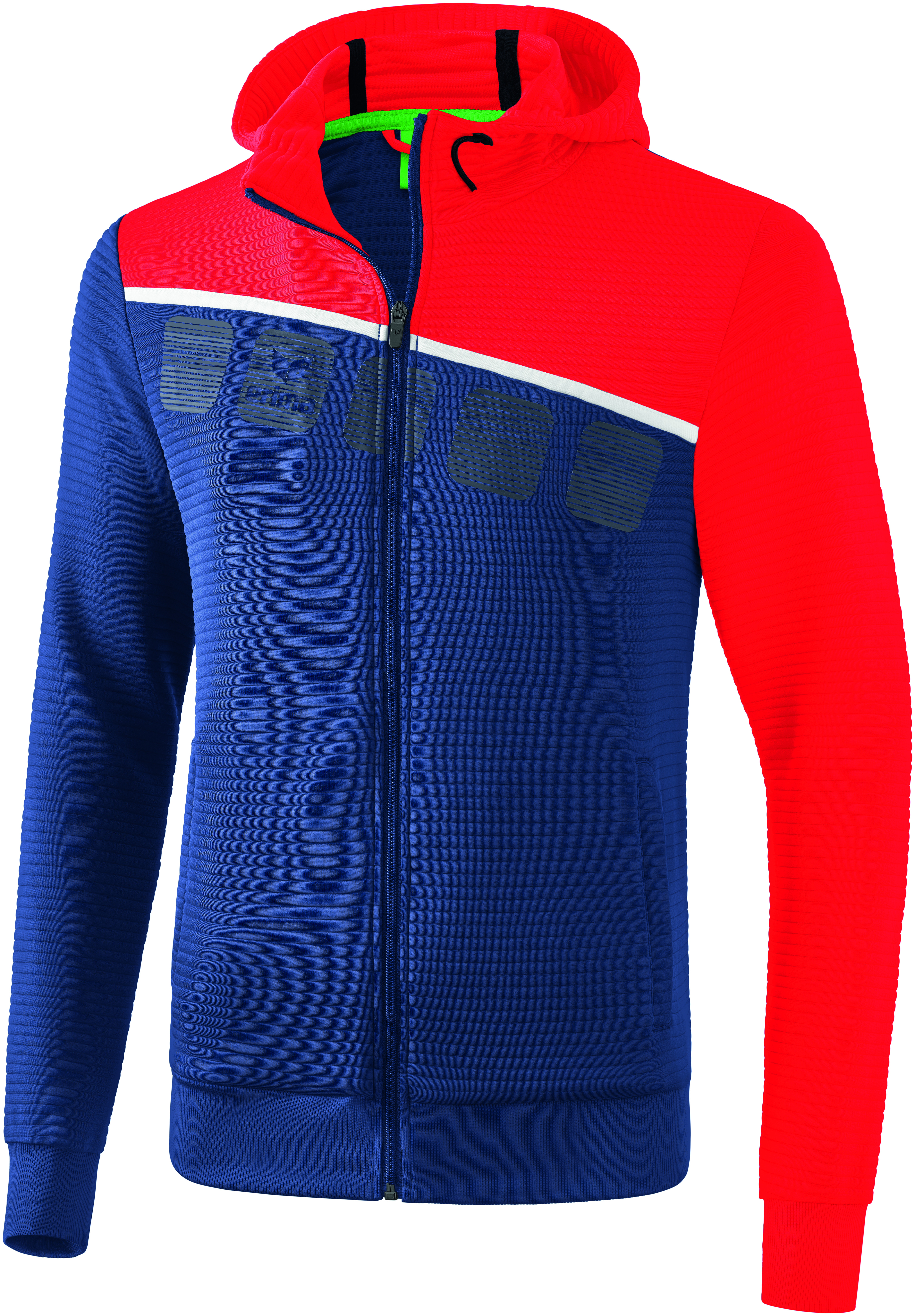 Erima 5-C Trainingsjacke mit Kapuze new navy/rot/weiß