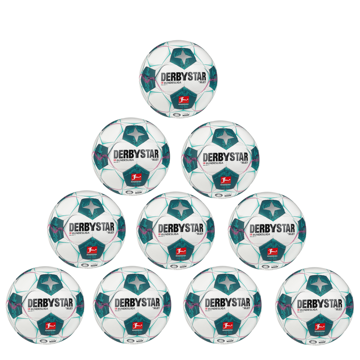 Derbystar 10x Ballpaket Bundesliga 24/25 Brillant TT Trainingsball inkl. Ballsack | Größe 5