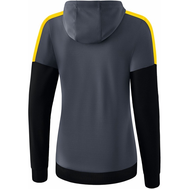 Erima Damen Trainingsjacke mit Kapuze Squad grau-gelb