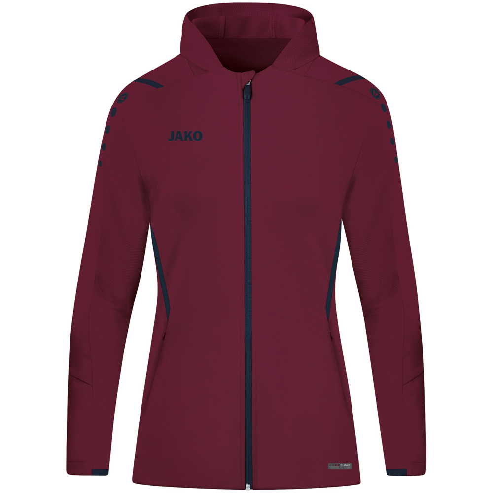 Jako Damen Trainingsjacke mit Kapuze Challenge rot-blau