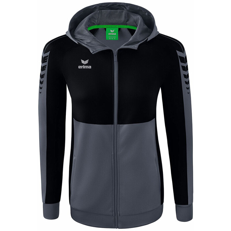 Erima Damen Trainingsjacke mit Kapuze Six Wings grau-schwarz