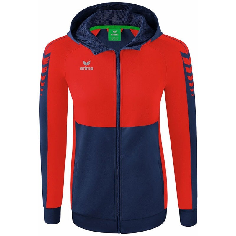 Erima Damen Trainingsjacke mit Kapuze Six Wings blau-rot