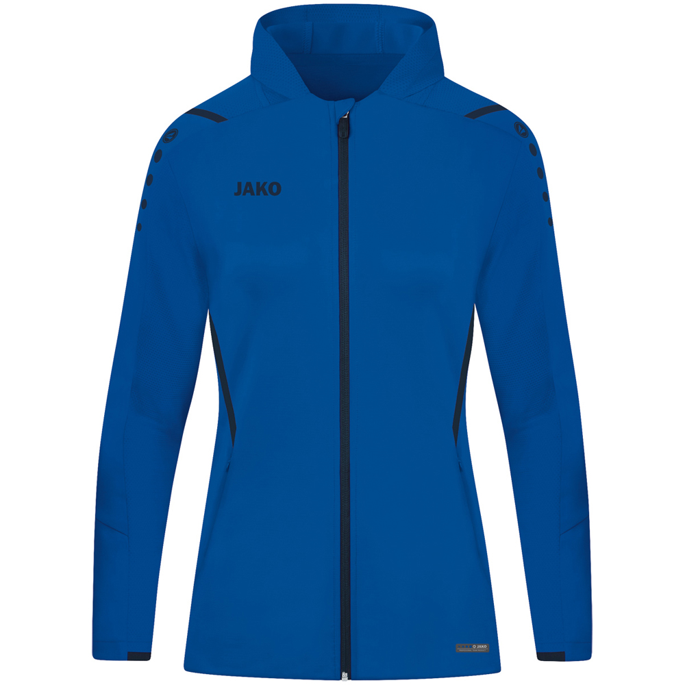 Jako Damen Trainingsjacke mit Kapuze Challenge blau