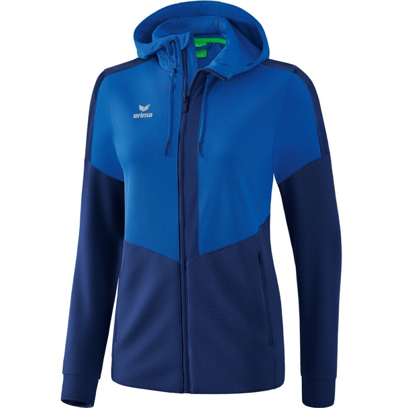 Erima Damen Trainingsjacke mit Kapuze Squad blau