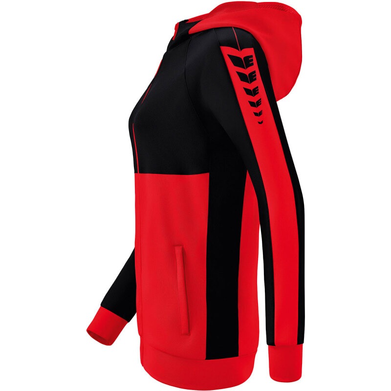 Erima Damen Trainingsjacke mit Kapuze Six Wings rot-schwarz