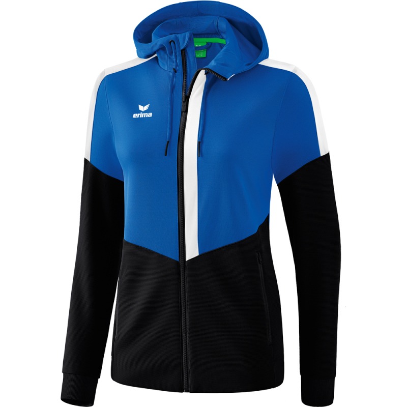 Erima Damen Trainingsjacke mit Kapuze Squad blau-schwarz