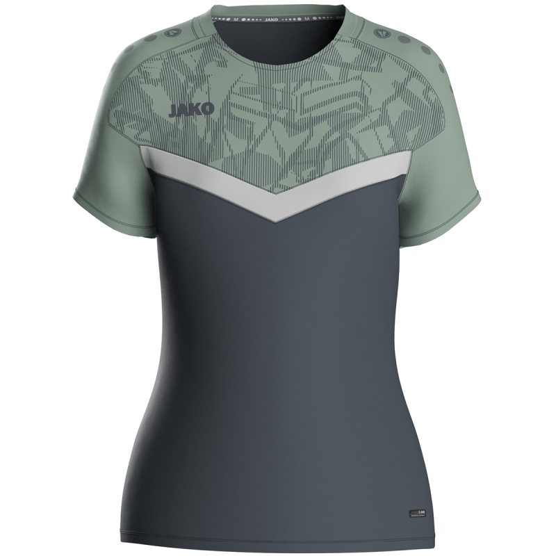 Jako Damen T-Shirt Iconic anthra light/mintgrün/soft grey